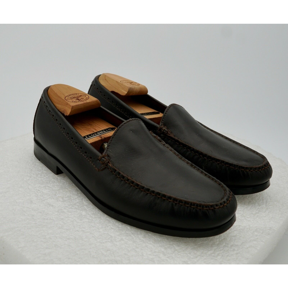 COLE HAAN GRAND OS PINCH Brown Leather Slip On Dress Loafers Shoes Size 9 M